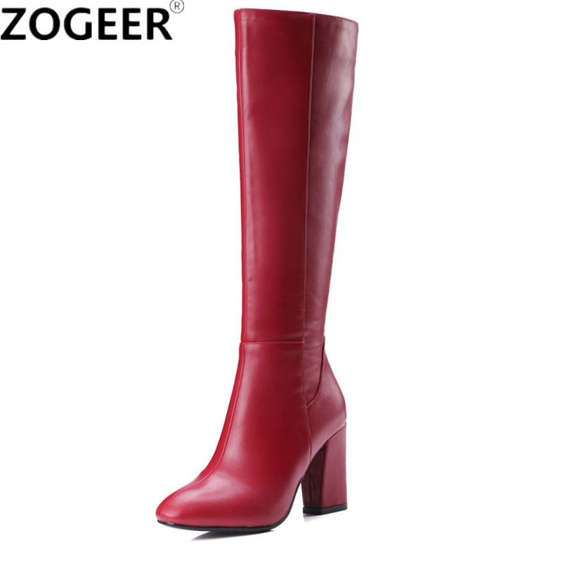 Zip Up Boots Short - Moda vermelha inverno feminino joelho botas