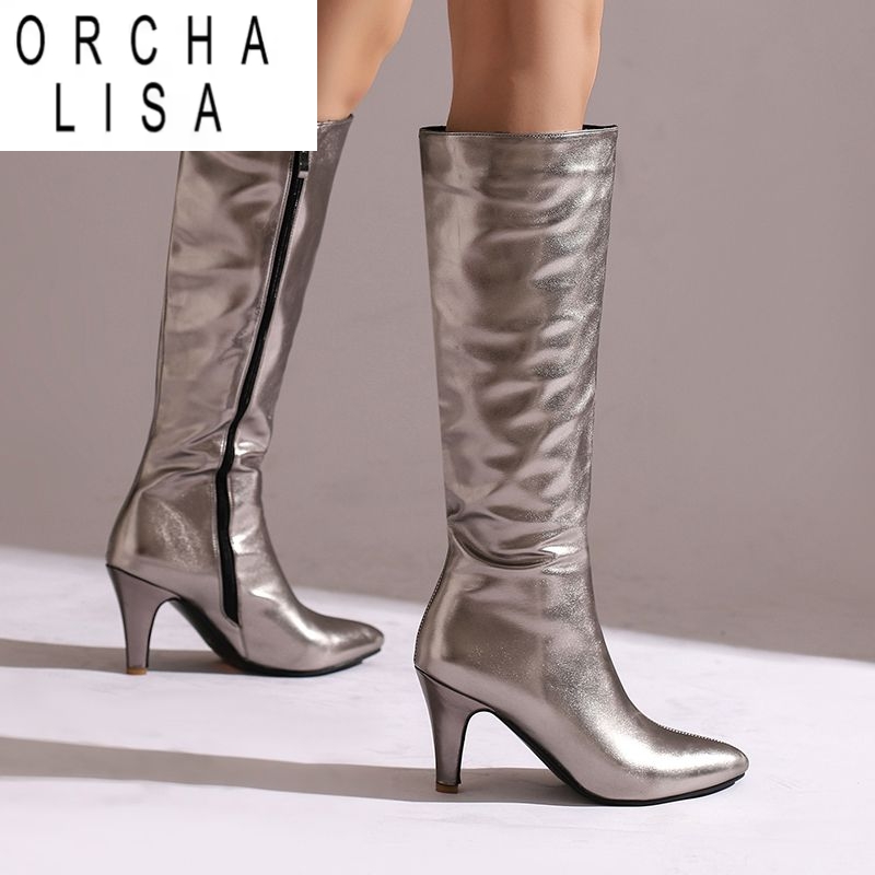 Zip Up Boots Short - Orcha lisa 2024 moda joelho botas