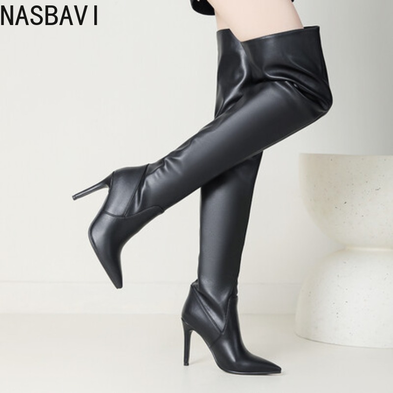 Zip Up Boots Short - Botas Femininas de Luxo NASBAVI Pretas