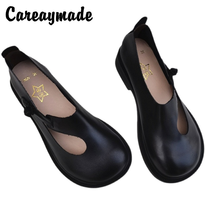 Women Shoes Black - Careaymade-couro genuíno sapatos grandes para mulheres,