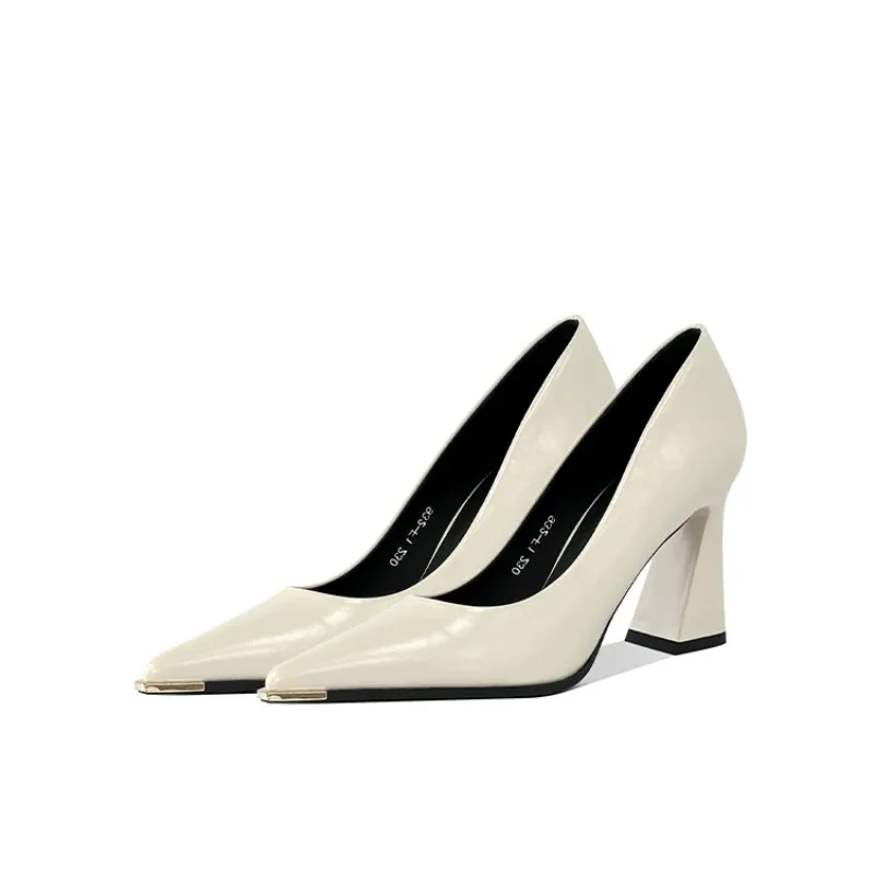 Women'S Shoes Professional - Retro apontou toe salto alto feminino