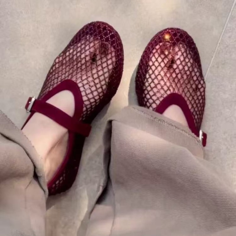 Women Shoes Sandals - Sandálias Femininas Vazadas com Strass, Novidade