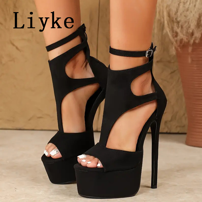 Leopard Print Heels - Liyke modelo mostrar sexy sandálias de