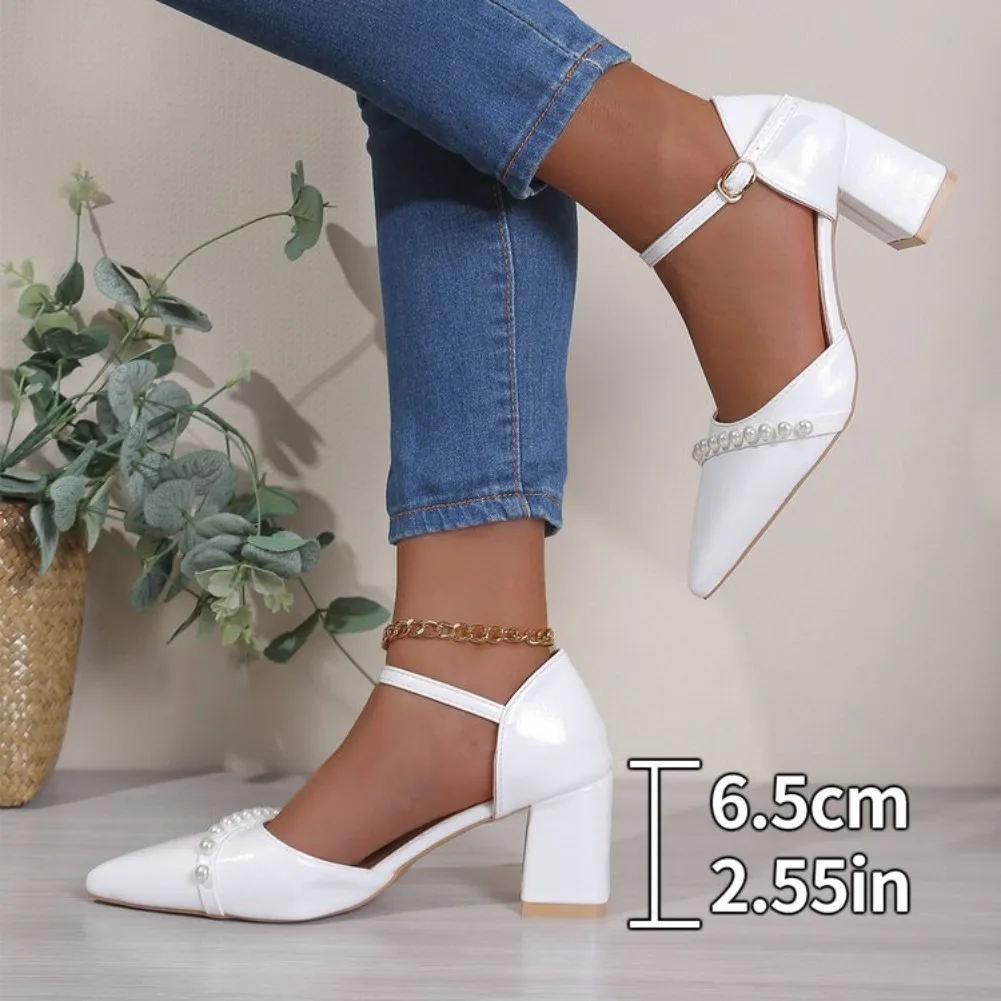 Rhinestone Sandal Women - Sandálias Femininas de Salto Bloco com