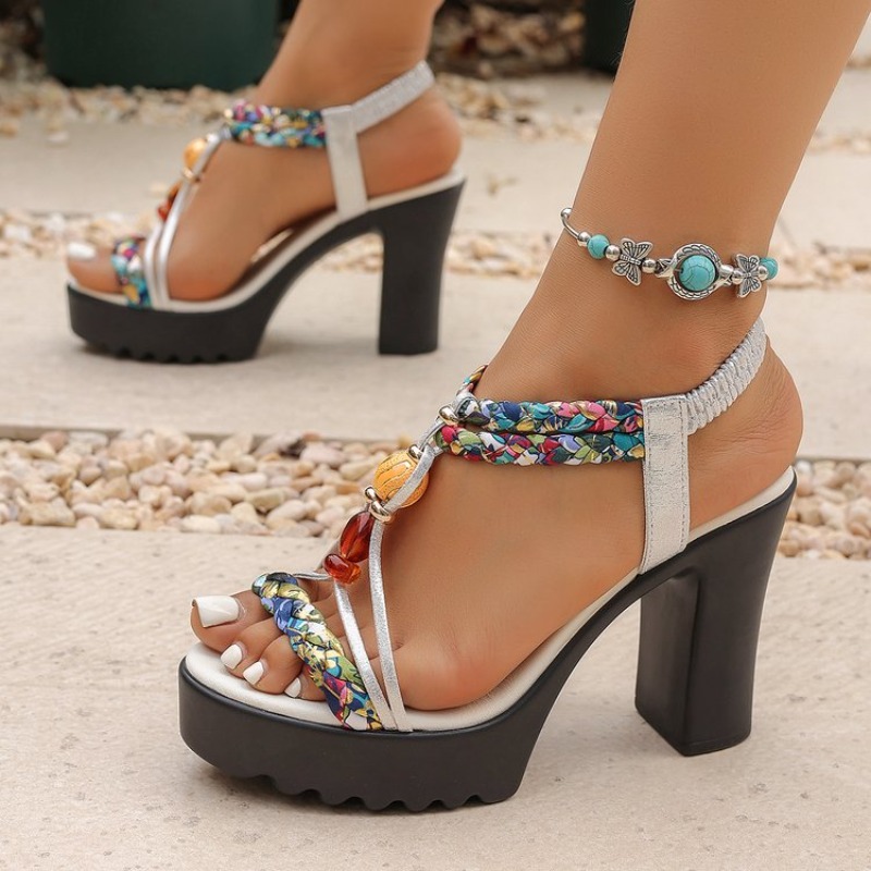 Sandálias Femininas de Salto G - Rhinestone Sandal Women avaliação e preço