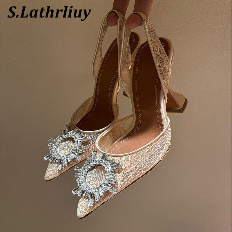 Sandálias strass flor apontou  - Rhinestone Sandal Women avaliação e preço
